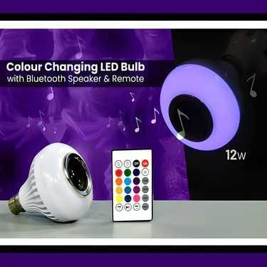 Colour Changing LED Bulb with Bluetooth Speaker & Remote